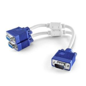 VGA Y Splitter Cable 1 Male VGA to 2 Female VGA Splitter Cable