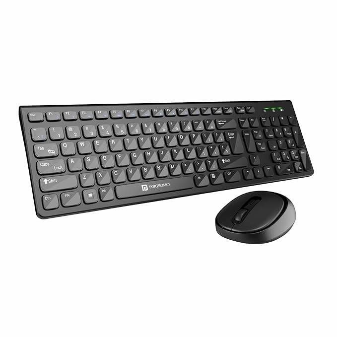 Portronics Key7 Combo Wireless Keyboard & Mouse Set Black