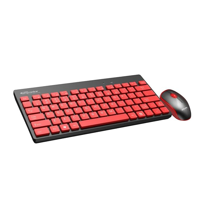 Portronics Key2 Combo Wireless Keyboard and Mouse Set Red